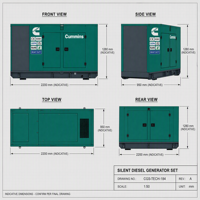 Cummins Tragbarer Leiser Dieselgenerator 10kVA 15kVA 20kVA 25kVA 30kVA Stromaggregat für Notstromversorgung zu Hause und für Außenanwendungen