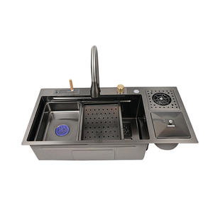 Nueva tendencia, fregadero de cascada de acero inoxidable, gran cubo de basura individual, fregadero de cocina, lavabo doméstico, fregaderos hechos a mano - Product Image 5