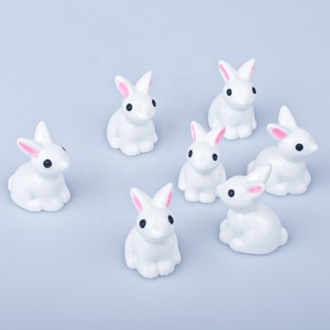 สีขาวน่ารักการ์ตูนสวนสัตว์เรซิ่น 3d กระต่ายจิ๋วหัตถกรรมสําหรับตกแต่ง - Product Image 6
