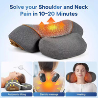Oreiller de massage portable chauffant pour le cou, avec vibration électrique et traction vertébrale, pour soulager la douleur du cou et des épaules