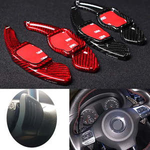 Volante de paleta de turno para VW Golf 6 MK6 <span class=keywords><strong>GTI</strong></span> R Jetta MK5 Passat B6 B7 CC <span class=keywords><strong>Polo</strong></span> Sharan Tiguan Seat Leon <span class=keywords><strong>DSG</strong></span> de fibra de carbono - Product Image 2