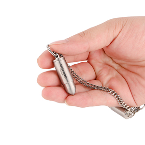 Mini Botella Impermeable de Aleación de Titanio para Camping, EDC, Contenedor de <span class=keywords><strong>Pastillas</strong></span>, Cápsula Sellada, Collar con Colgante de Casquillo de Bala - Product Image 3