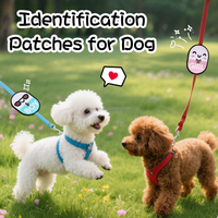 Patchs d'identification pour chien brodés et adhésifs, pas de contact, pas de nourriture, autocollants pour laisse pour chiens