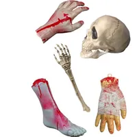 HLC Pièces de squelette réalistes personnalisées, fausses prothèses de jambe, menottes et attaches de cheville pour farces, accessoires de microphone portatif factices
