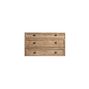 Commode à 3 tiroirs en bois antique naturel pour chambre à coucher - Product Image 2