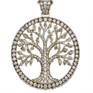 Collier tendance en acier inoxydable avec pendentif Arbre de Vie, chaîne à maillons plaquée or 18 carats, breloque familiale en zircon, cadeau unisexe - Product Image 1