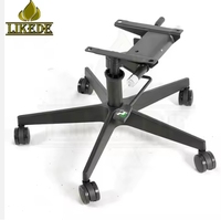 Base de chaise de bureau en alliage d'aluminium avec revêtement en poudre noir mat, mécanisme d'inclinaison et de rotation réglable en hauteur, cinq étoiles