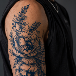 Autocollant de <span class=keywords><strong>tatouage</strong></span> temporaire semi-permanent à base de jus végétal, 80 motifs, pivoine, dragon, mix, phosphorescent, 110x180mm - Product Image 1