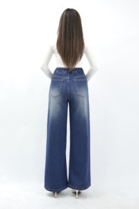 Culottes vaqueros azules de cintura alta de buena calidad 8851 transpirable y cómodo estilo versátil con diseño de moda - Product Image 3