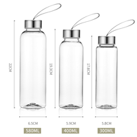 Bouteille d'eau transparente personnalisée en usine avec logo Tasses à café en verre écologique Cadeau promotionnel Tasse en verre avec logo personnalisé
