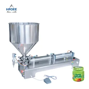 Higee Canned food bottling semi auto tomato chili sauce filler paste filling machine for sale