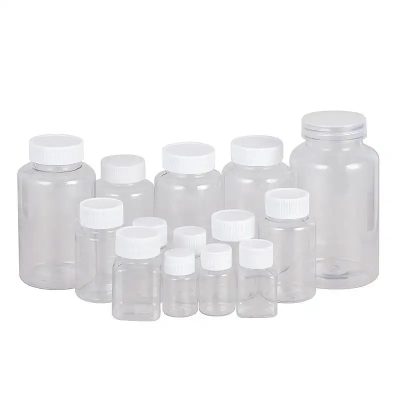 5ml-100ml klare leere PET-Kunststoff dichtung flasche Kosmetik behälter Reagenz flasche Festes Pulver