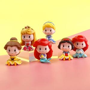 Belle bande dessinée princesse neige blanche <span class=keywords><strong>Ariel</strong></span> princesse figurine ensemble en gros 3D PVC gâteau bureau décoration pendentif figurines - Product Image 2