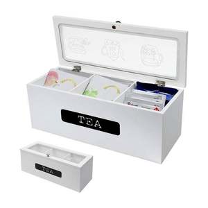 Caja de Té Rectangular de Madera Hecha a Mano con Cajón y Espacio de Almacenamiento para el Hogar y la Cocina - Product Image 2