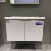 Ensemble de meubles de salle de bain minimalistes WJL, très vendu, avec vasque en céramique, miroir éclairé et armoire de salle de bain