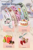 Ruban en satin de polyester pour cadeau d'anniversaire pour enfants, motif de dessin animé mignon, pour emballage de gâteau, boîte cadeau, décoration DIY, fabriqué au Fujian, Chine