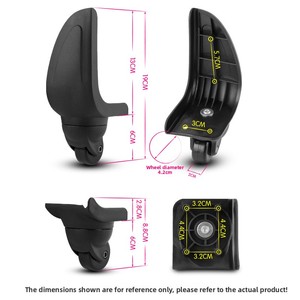 Ruedas de Repuesto Universales para Equipaje con Rodamientos de Bolas |   Rueda para Maleta con Esquinas Redondeadas |   Kit de Reparación Silencioso y Adaptable - Product Image 4