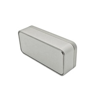 Boîte en métal rectangulaire noire vide avec couvercle de fenêtre transparent de qualité supérieure