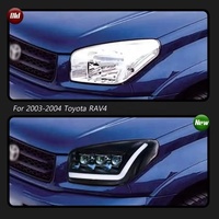 Ensemble de phares à LED matriciels 3 faisceaux pour Toyota RAV4 (2003-2004) – Blanc chaud 6000K et mise à niveau Plug-and-Play directe