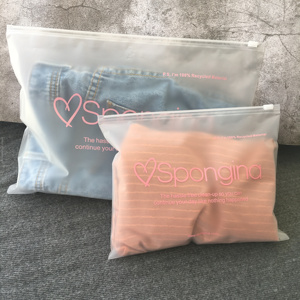 High Quality biodegradable Cheap Printed Zipper Garment Shirt Packaging Frosted Transparent Slide zip lock plastic Bag