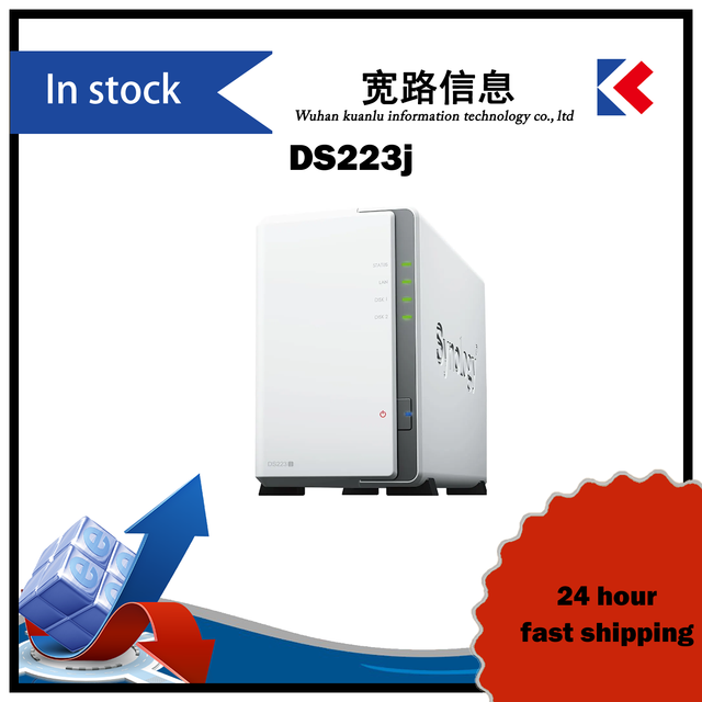 DS223j 2-Bay Budget Entry NAS Server 1GB DDR4 1GbE Hardware Encryption for Personal Home Media Backup Storage