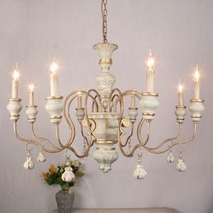 El más vendido, de 2 niveles de madera antiguo candelabro, estilo de granja tallado a mano para instalación colgante de restaurante o habitación - Product Image 1