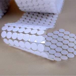 円形フックとループマジックテープ自接着フックとループ粘着コイン両面自己接着フックとループドット工場 - Product Image 5