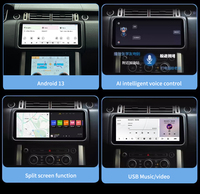 Radio con Android 13 de 12.3 Pulgadas, 8+256GB, Octa Core, 4G, CarPlay, WiFi, BT, GPS para Land Rover Vogue, Mantiene el DSP Original del Auto