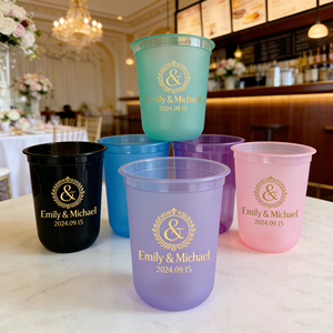 Verre à vin en plastique transparent jetable de luxe de 16 oz, coupe à champagne argentée en forme de flûte pour les mariages, les fêtes, les bars, les coupes à dessert - Product Image 1