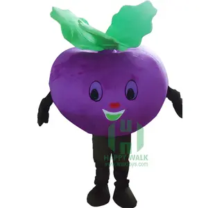 Purple carrot fruit vegetable mascot costume for adults