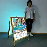 Boîte à lumière pliable de type A, 2 pièces, tableau de bord, cadre d'affichage lumineux, affiche rechargeable