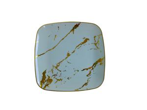 Piatti quadrati neri con bordo oro piatti di plastica usa e getta - Product Image 5