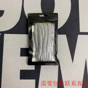 Tali sepatu datar poliester berkilau perak emas tali sepatu berkilau perak - Product Image 4