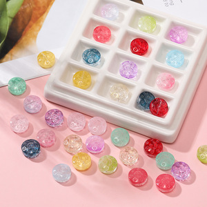 Colorful Translucent Glass Spacer <b>Beads</b> Round <b>Crystal</b> Lampwork For <b>Bracelet</b> Making AC4083 - Product Image 1
