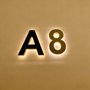 <span class=keywords><strong>Numeri</strong></span> Civici 3D in Acciaio Inox con LED <span class=keywords><strong>Blu</strong></span> Illuminati, Altezza 6 Pollici, per Casa/Ufficio/Edifici - Product Image 2
