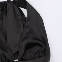 Robe Midi Chic et Tendance en Soie Satinée Texturée Noire pour Femme PB&ZA, Nouvelle Collection Été 2026, Col Halter, Dos Nu, Décontractée, Idéale pour l'Extérieur et le Quotidien