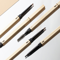 Crayon à sourcils en métal doré rose de luxe chaud maquillage des sourcils crème ultra-mince de marque privée crayon à sourcils étanche