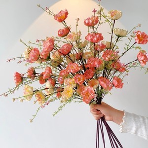 Arrangement floral populaire en <span class=keywords><strong>rhododendron</strong></span> artificiel à 5 têtes, décoration de mariage, décoration de la maison, table à manger, bouquet de fleurs en soie de printemps - Product Image 1