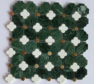 Jet d'eau marguerite fleur mosaïque intérieur cuisine salle de bain marbre naturel pierre sol décoration murale carreaux - Product Image 6