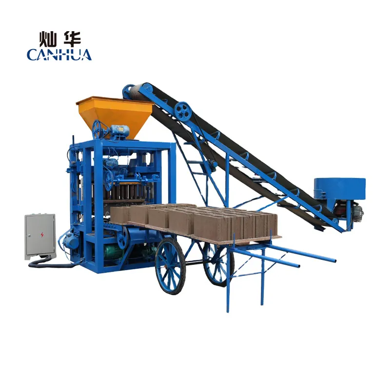 Equipment for The Cinder Block QT4-24 Maquina Multifunctional Blue Cement Hollow Block Machine Price Philippines 1800 3-4 People