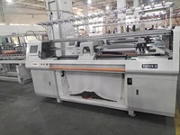 Machine à tricoter plate entièrement informatisée à double système de 52 pouces, multi-jauge, pour la production de tiges de chaussures 3D Flyknit et de pulls
