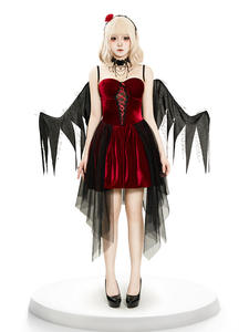 Costume de cosplay d'Halloween pour femmes, tendance 2026, <span class=keywords><strong>ange</strong></span> noir, diable rouge, robe de scène, ensemble de costumes de jeu de rôle - Product Image 4