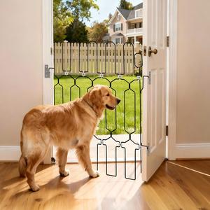 Özelleştirilebilir Demir Metal Dikdörtgen İç Mekan Kullanımı Katlanır Kapı Çiti Köpek Yüksekliği Ayarlanabilir Teleskopik Kaçmayı Engelleyici Kedi Çiti Evcil Hayvan Kapısı - Product Image 1
