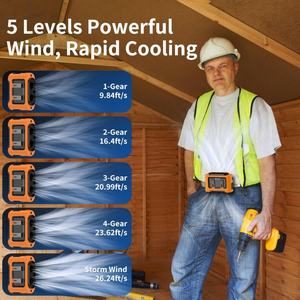 Ventilador Portátil Mini con Clip para Cintura Socool de 14500 mAh, Multifunción, Silencioso, con Luz LED SOS, Aplicación para Automóvil USB - Product Image 4