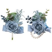 Hoogwaardige zijden blauwe kunstbloem bruiloft elegante moderne Chinese nieuw binnengekomen corsage polscorsage huisfeestdecoratie