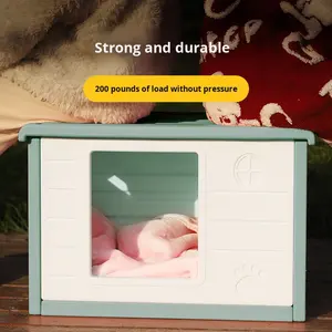 Umweltfreundliches PE-Material Einfarbiges Outdoor-Hundehaus Regenfester Unterschlupf mit Kartonverpackung für Hunde Alle Jahreszeiten - Product Image 4