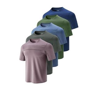 Custom Shirt Custom Shirts Men Workout Shirts Dry Fit Moisture Wicking Short Sleeve Athletic Work <b>T</b>-Shirts - Product Image 2