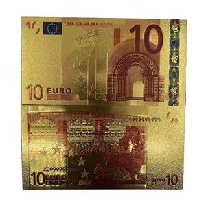 Free Shipping 5 10 20 50 100 200 500 1000 Euro Plastic Gold Plated Banknote - Product Image 3