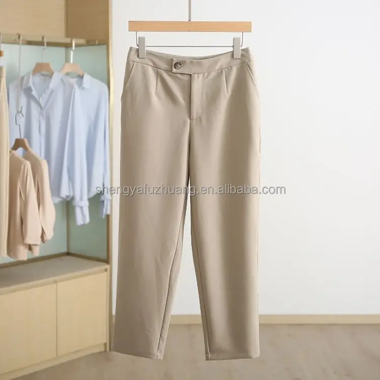 2022 summer wide leg pants straight tube cotton linen fashionable casual pants women's wear