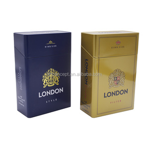 Custom Embossed Rectangle Tin Metal Cigarette filter Package Box